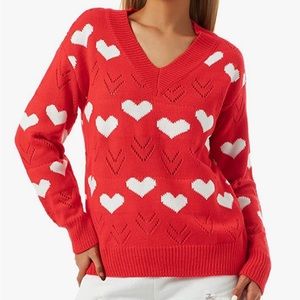 Valentine Heart Sweater Boutique Red